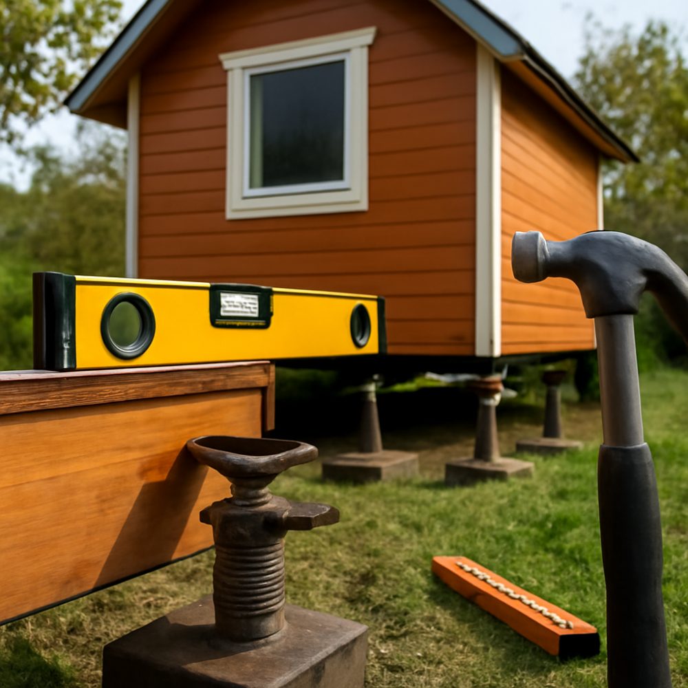 Как выровнять дачный домик 1