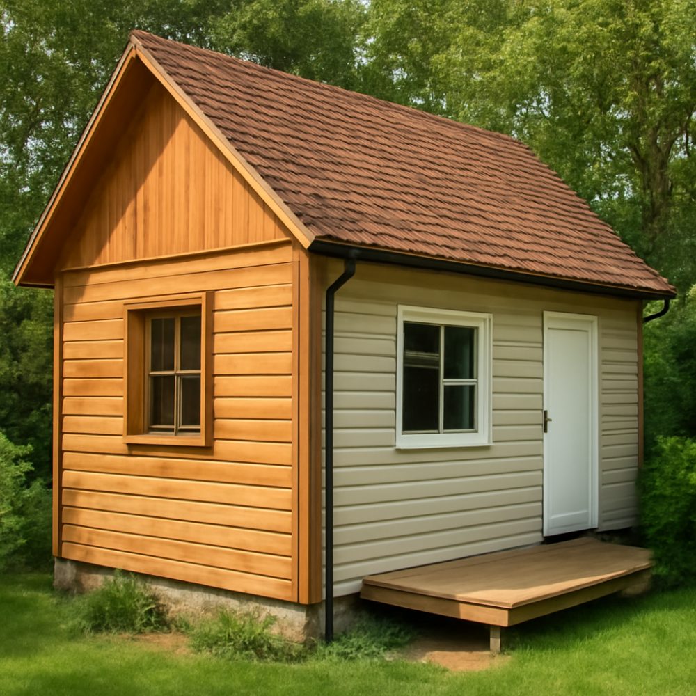 Чем обшить дачный домик снаружи 1