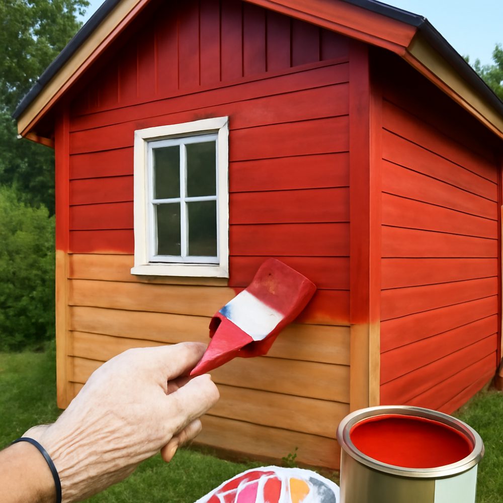 Чем покрасить дачный домик снаружи деревянный 1