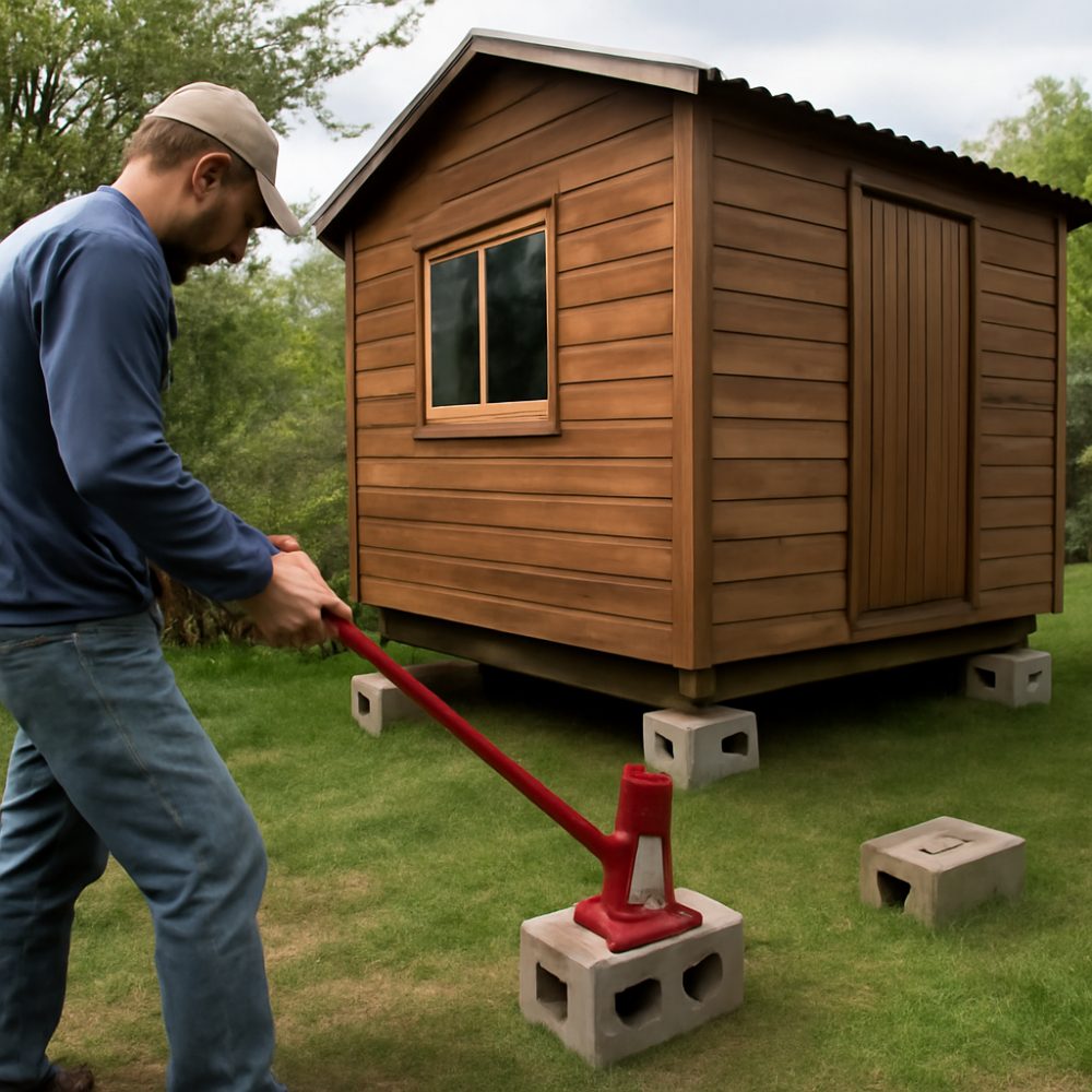 Как поднять бытовку на даче своими руками 1