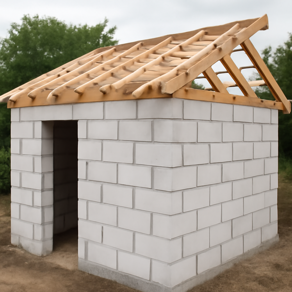 Хозблок из газосиликатных блоков как сделать крышу 1