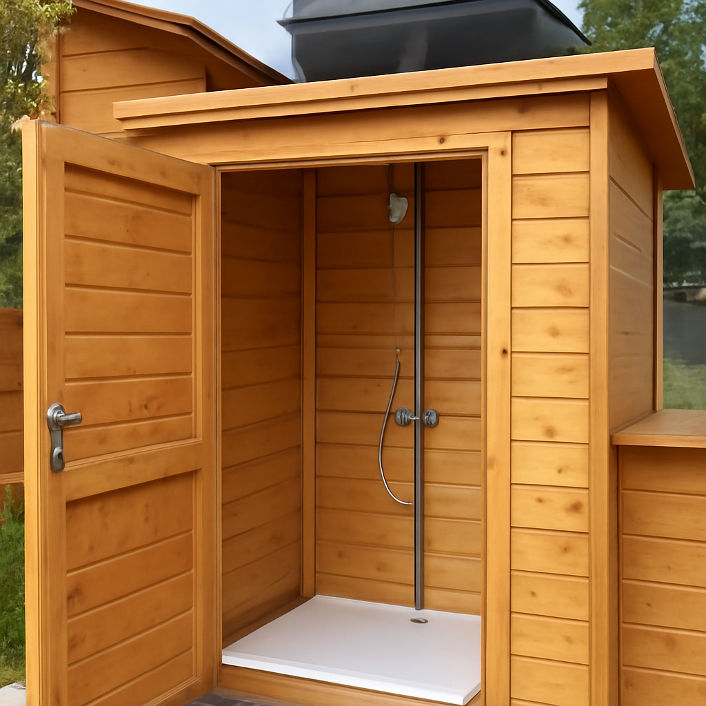 Как обустроить дачный душ в хозблоке 1