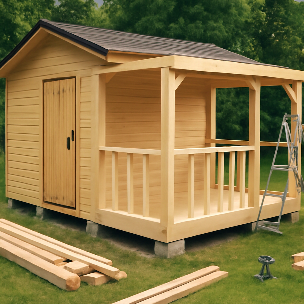 Как пристроить веранду к хозблоку 1