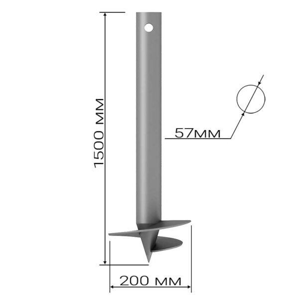 Свая винтовая 57х1500 металлическая с установкой 2