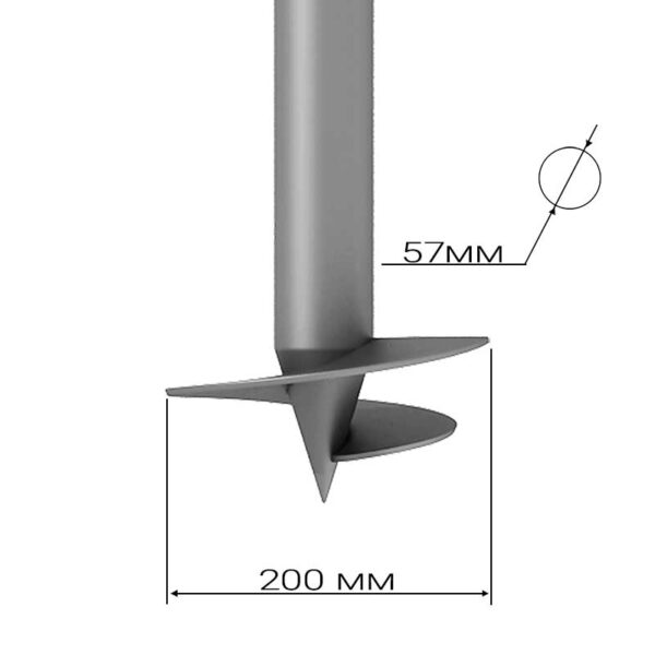 Свая винтовая 57х2500 металлическая с установкой 3