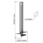 Свая винтовая 57х3000 металлическая с установкой 24