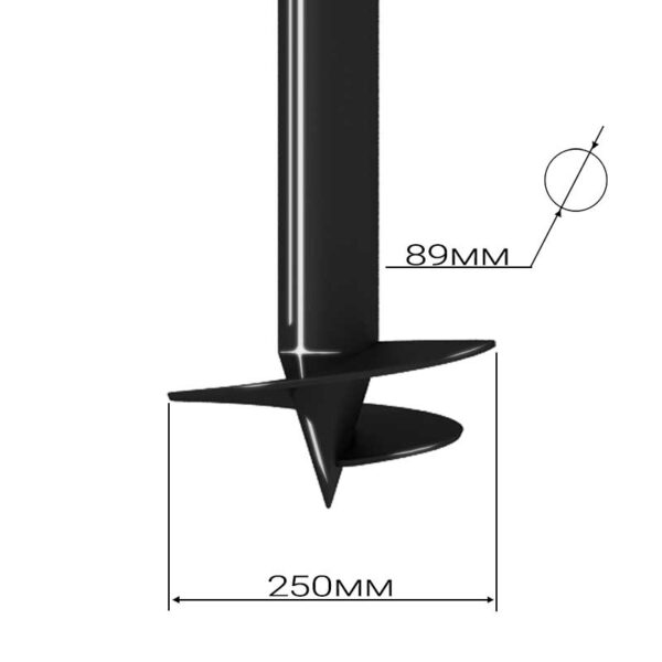 Свая винтовая 89х2500 металлическая с установкой 1