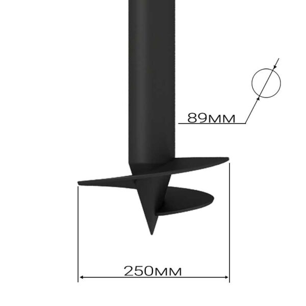 Свая винтовая 89х2500 металлическая с установкой 2