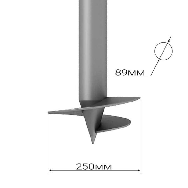 Свая винтовая 89х2500 металлическая с установкой 3