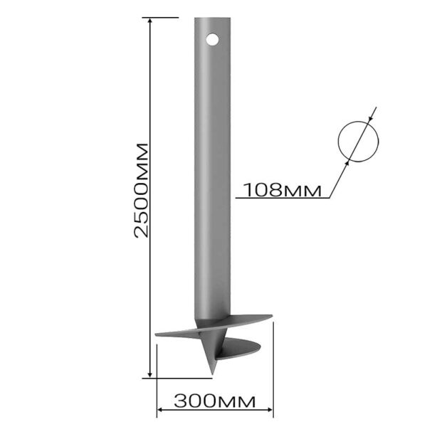 Свая винтовая 108х2500 металлическая с установкой 5